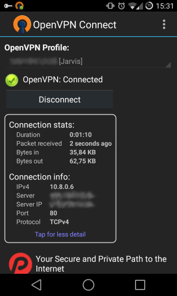 OpenVPN Connect sous Android